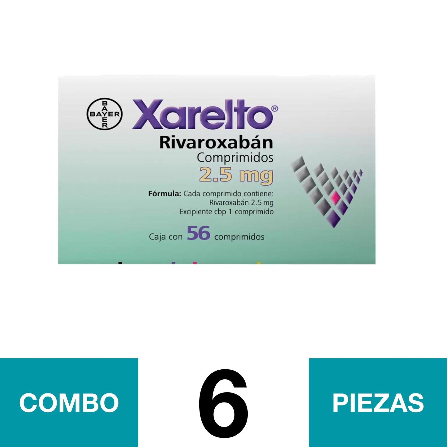 XARELTO 2.5 MG CAP 56. (COMBO 6 PZA).📦