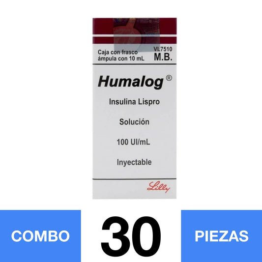 HUMALOG LISPRO SOL. 100UI/ML. (COMBO 30 PZA)📦