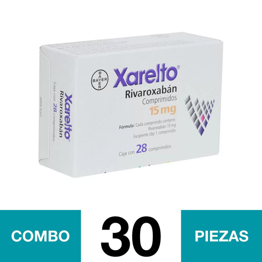 XARELTO 15 MG C/28 COMP. (COMBO 30 PZA)📦