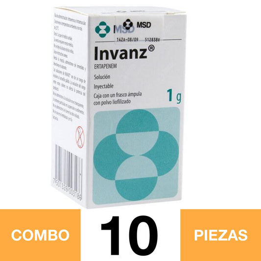INVANZ 1 G SOL INY. RX. (COMBO 10 PZA)📦