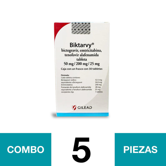 BIKTARVY FCO. 30 TABS 50 MG. (COMBO 5PZA)📦