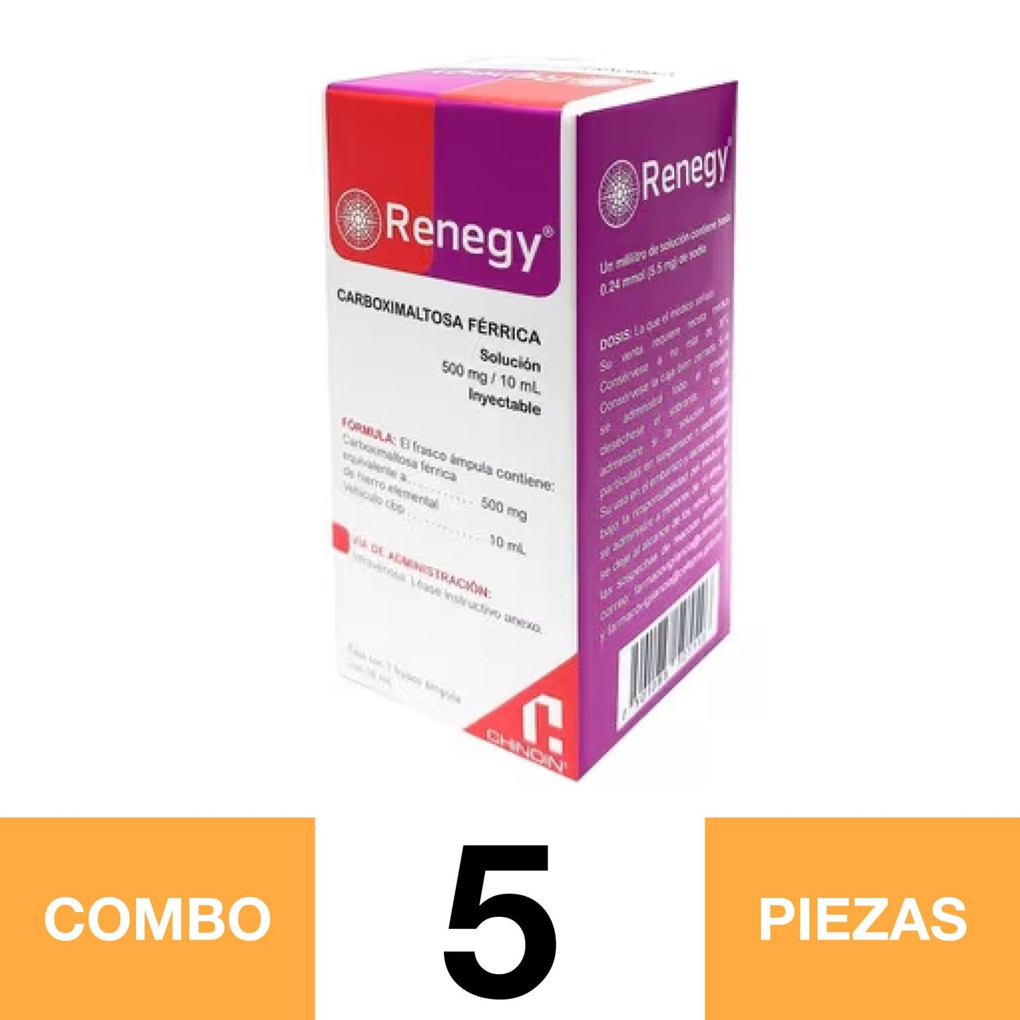RENEGY 500MG/10ML IMPORTADO. (COMBO 5 PZA)📦