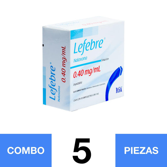 LEFEBRE NALOXONA 0.40 MG/1 ML C/10 AMP. (COMBO 5 PZA)📦