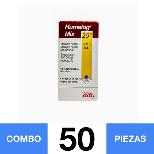 HUMALOG MIX 25 100 UI. (COMBO 50 PZA)📦