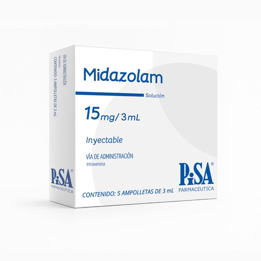 MIDAZOLAM SOL. INY. 15 MG/ 3ML. 5 AMP.