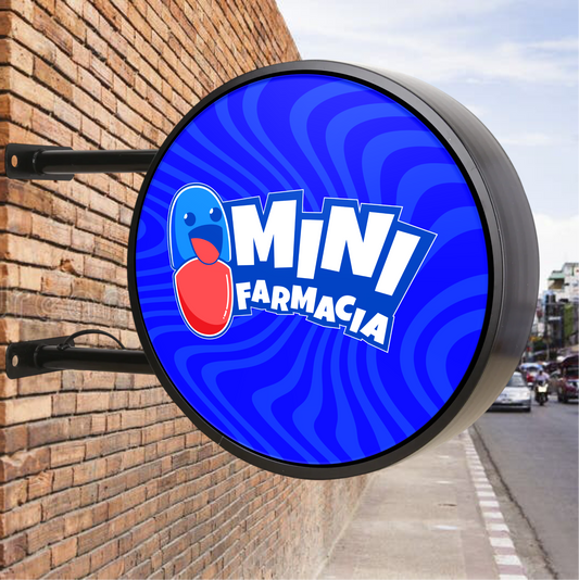 LETRERO LUMINOSO AZUL - MINI FARMACIA