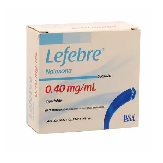 LEFEBRE NALOXONA 0.40 MG/1 ML C/10 AMP.