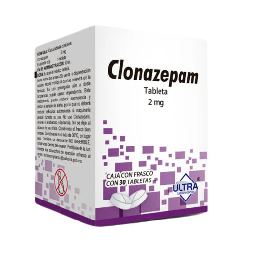 CLONAZEPAM 2 MG 30 TABLETAS GENÉRICO ULTRA LAB