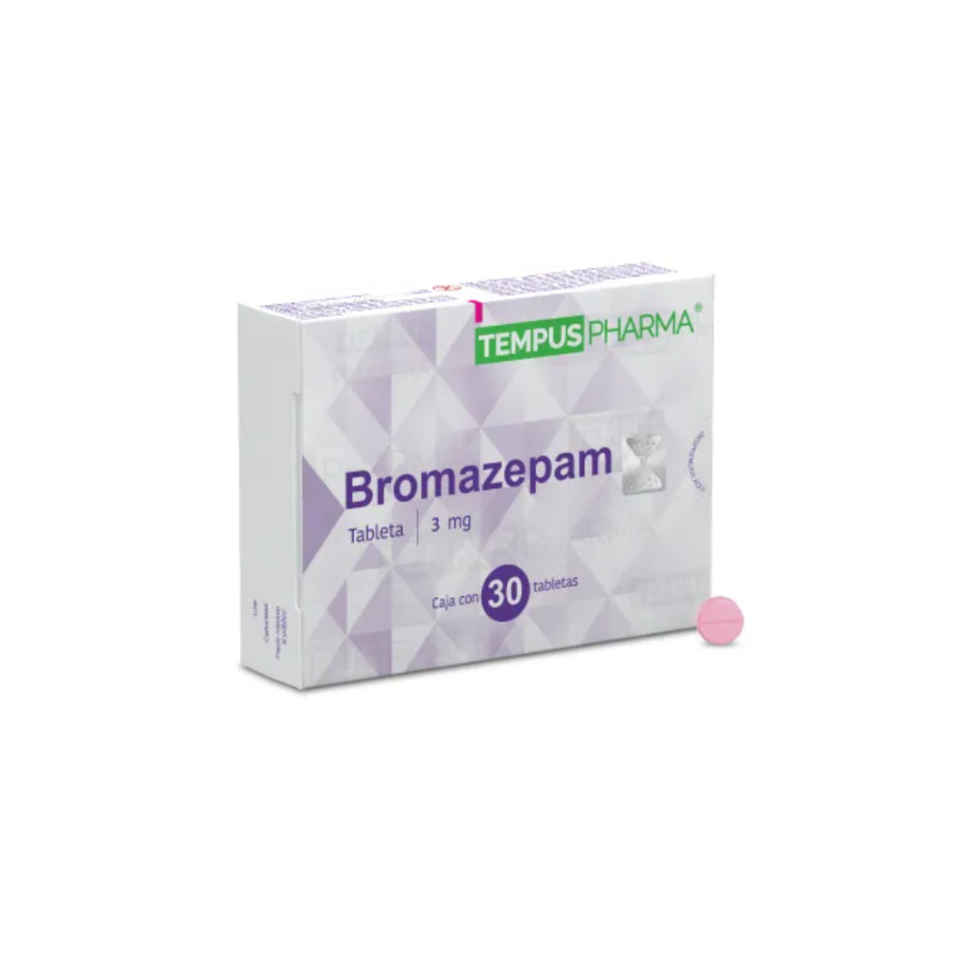 BROMAZEPAM 3 MG 30 TABLETAS GENÉRICO INV FARMA