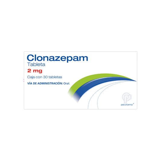 CLONAZEPAM 2 MG 30 TABLETAS GENÉRICO PSICOFARMA