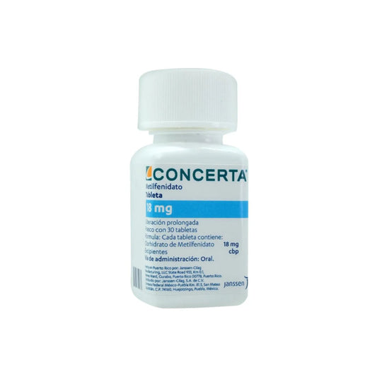 CONCERTA 18 MG 30 TABLETAS